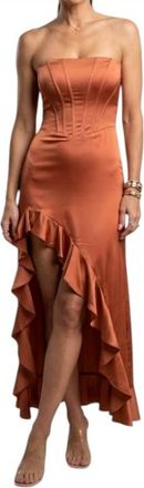 Amanda Uprichard Francesca Maxi Dress In Orange