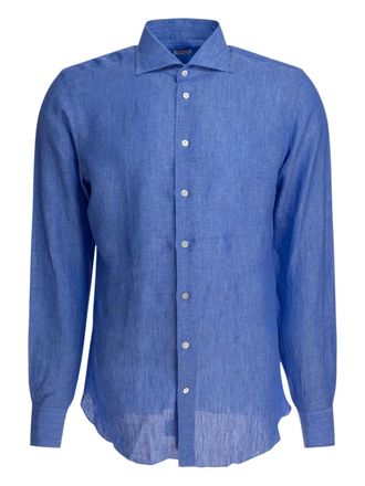 Borriello long-sleeve linen shirt - Blue