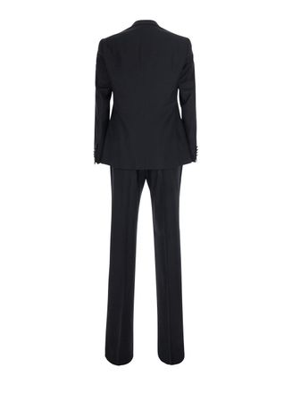 Emporio Armani Mens Tuxedo Two-Piece Black Wool Suits