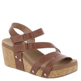 Corkys Footwear Womens Giggle Wedge Sandal In Bourbon