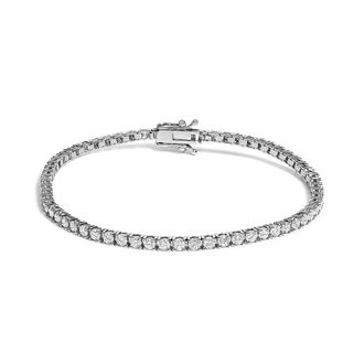 House of Brilliance 14K White Gold 3.00 Ctw Diamond Classic Standard 4 Prong Set Tennis Bracelet