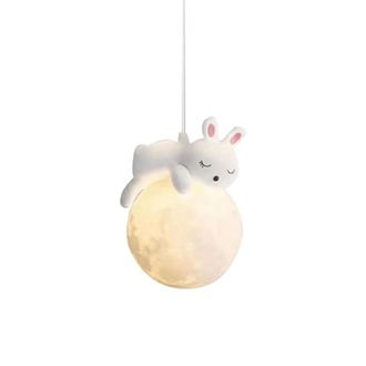 OEM L&aacute;mpara De Ara&ntilde;a N&oacute;rdica Creativa Con Forma De Luna Para Habitaciones Infantiles, Led Tricolor Regulable, L&aacute;mpara De Mesilla De Noche Para Dormitorio,