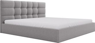 Vente-Unique Cama ba&uacute;l 200 x 200 cm - Tela - Gris - ELIAVA