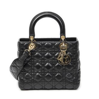 Dior Pre-owned Womens Medium Lady Zip Shoulder Bag - Black - One Size