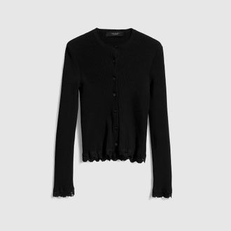 Gucci Fine Matte Viscose Rib Cardigan, Black, Ready-to-wear