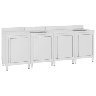 vidaXL Vidaxl - Fregadero De Cocina Profesional Acero Inoxidable 240x60x96 Cm