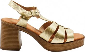 Eric Michael Womens Misha Open Toe Heeled Sandal In Gold