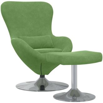 vidaXL Vidaxl - Sill&oacute;n Huevo 2 Pcs Verde Claro 63 X 73 X 90 Cm Terciopelo