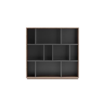 HERDASA Estanter&iacute;a Librer&iacute;a, Colecci&oacute;n Nack, Con 3 Niveles De Altura En Melamina Color Nogal-grafito