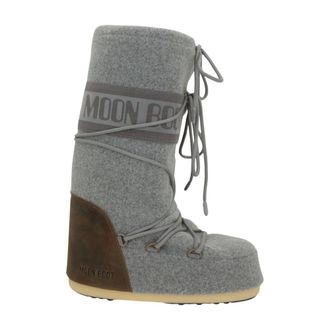 Moon Boot Icon Nubuck Felt Laarzen - unisex - Schoenen - Grijs - Maat: 35 EU Leer