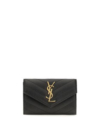 Saint Laurent Cassandre Wallet - Black