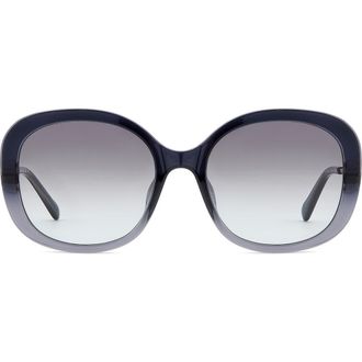 Fossil 56m Gradient Oval Sunglasses in Blue Shaded/Grey Green at Nordstrom