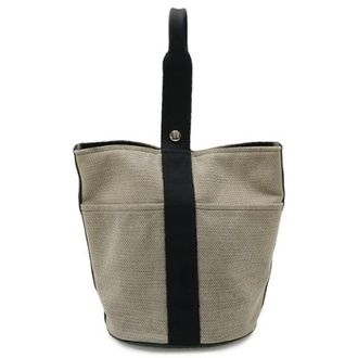 Herm&egrave;s Pre-owned Bucket Bags, male, Beige, Size: ONE SIZE Pre-owned Canvas handbags