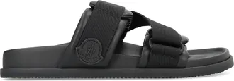 Moncler Womens Summer Velcro Slide Sandals Black
