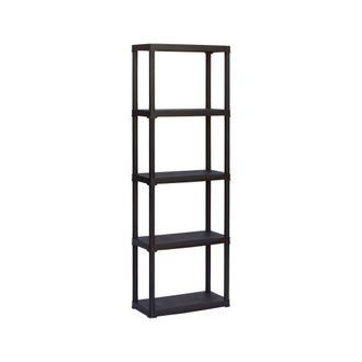 Dmora Estante De 3 Estantes En Polipropileno, Estantes Multiusos Para Interiores O Externos, 100% Made In Italy, 60x30h176 Cm, Color Antracita, Con Embalaje