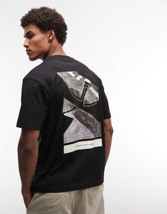 Boss Orange by Hugo Boss Boss Orange - T-shirt nera con stampa sul retro-Nero