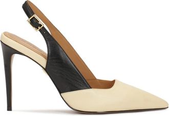 Kazar Tweekleurige stiletto pumps met open hiel - Dames - Pumps - Veelkleurig - 35 EU - Leer - Schoenen