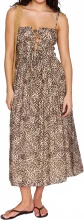 Minkpink Tahlia Tie Front Midi Dress In Leopard