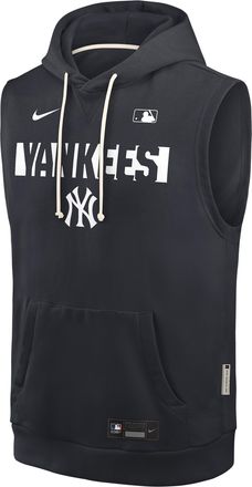 Nike New York Yankees Authentic Collection Standard Issue Nike Mens Dri-FIT MLB Sleeveless Pullover Hoodie in Blue | 03B44FANK-4T2