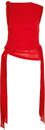 Ganni Cascading Mesh top - Red - 40 (UK12 / M)