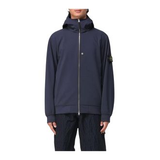 Stone Island Jassen, Heren, Blauw, M, Hooded Full Zip Jacket