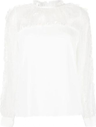 Pinko Esquel Blouse - Dames - Blouses - Wit - XL - Katoen - Overhemden