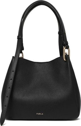 Furla Nuvola Hobo Bag - Dames - Schoudertassen - Zwart - ONE Size - Leer - Tassen