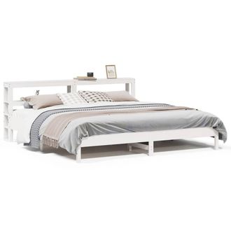 Berkfield Home Bed Frame without Mattress White 200x200 cm Solid Wood Pine