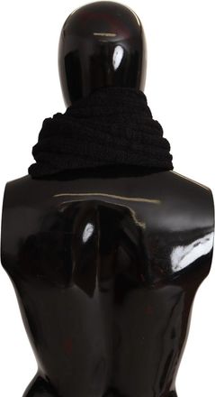 Dolce & Gabbana Womens Virgin Wool Knitted Shawl Black Nylon