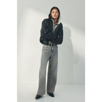 H&M Baggy regular waist jeans in Light Gray at Nordstrom, Size 12