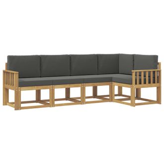 vidaXL Conjunto De Sof&aacute;s De Exterior 5 Pcs Blanco Y Antracita Vidaxl