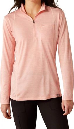 Ariat Womens Rebar Evaluation 1/2 Zip Long Sleeve Top In Pink
