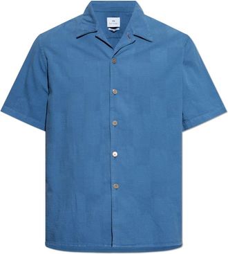 Paul Smith Katoenen T-shirt met korte mouwen - Heren - Korte mouwen Overhemden - Blauw - XL - Katoen - Overhemden