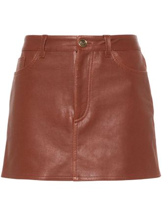 Etro Rok van nappa leer - Bruin