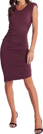 Bishop + Young Alex Side Ruched Midi Dress In Cassis