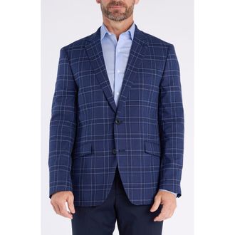 The Savile Row Company Navy Windowpane Plaid Sport Coat at Nordstrom Rack, Size 36Short