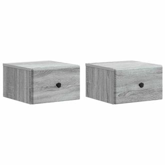vidaXL Mesita De Noche De Pared 2 Pcs Gris Sonoma 34,5 X 33 X 20 Cm Vidaxl