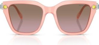 Swarovski 53mm Irregular Sunglasses in Milky Pink /Brown /Pink at Nordstrom