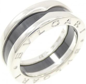 Bulgari Ceramic Silver 925 Band Ring (Pre-Owned)