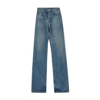 Saint Laurent Wide Jeans, female, Blue, Size: W29 Cotton Denim Jeans