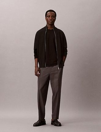 Calvin Klein Pantalones Tapered De Mezcla De Lana
