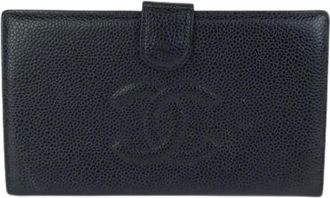 Chanel Pre-owned Wallets, female, Black, Size: ONE SIZE Pre-owned Caviar Leather Long Wallet