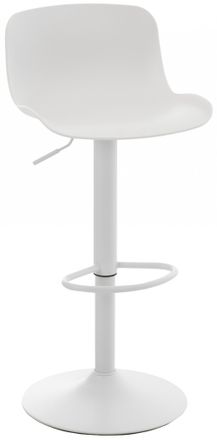 Clp Taburete de bar regulable y giratorio en Pl&aacute;stico Blanco