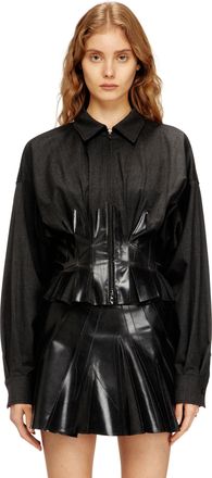 Diesel Tailoring shirt-jacket with coated pleats - Jackets - Woman - Black