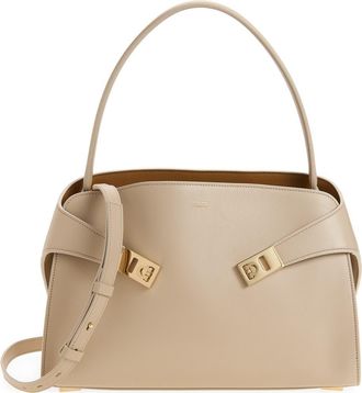 Ferragamo Small Hug Leather Shoulder Bag in Stone Burnt Ocra at Nordstrom