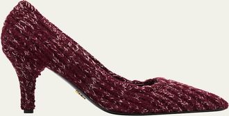 Prada 85mm Distressed Leather Bow Sandals