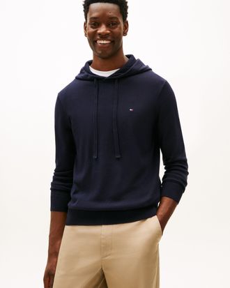 Tommy Hilfiger Mens Essential Cotton Hoodie in Navy - Size X-Large