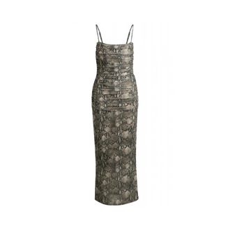 HUGO BOSS Noffiano Midi Jurk - Dames - Casual kleedjes - Veelkleurig - S - Polyester - Kleedjes