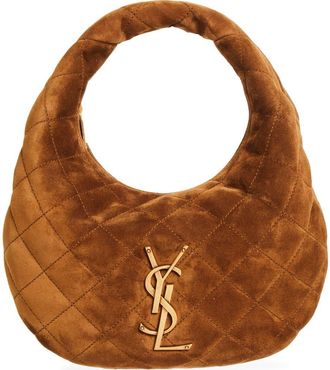 Saint Laurent Icarino Quilted Suede Top Handle Bag in Caramel Cognac at Nordstrom