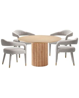 Manhattan Comfort Modern Round Dining Table & Chairs Set